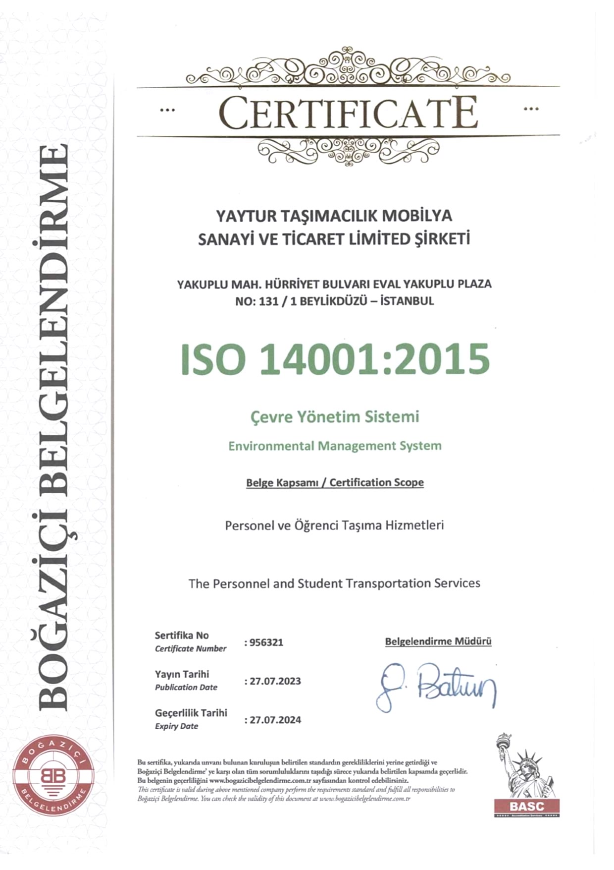certificate