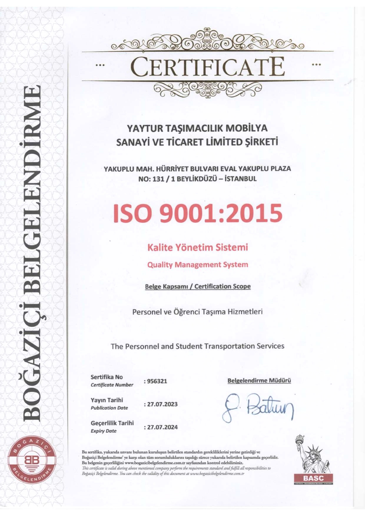 certificate