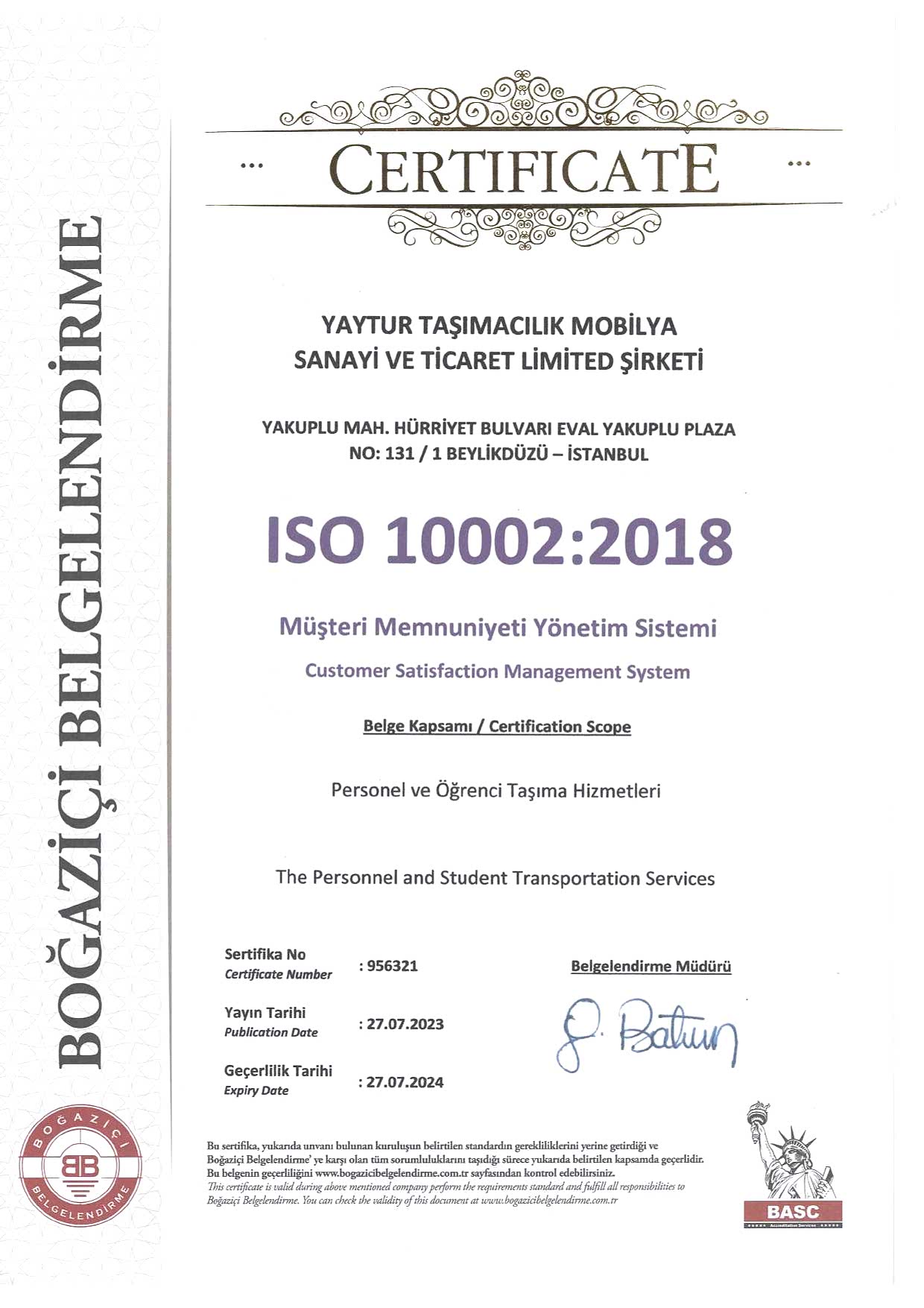 certificate